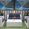Eldorado Lounge 2 Плетеная мебель ротанг белый синий текстиль
