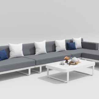 HACIENDA white grey Мебель садовая с угловым диваном