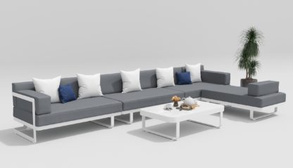 HACIENDA white grey Мебель садовая с угловым диваном