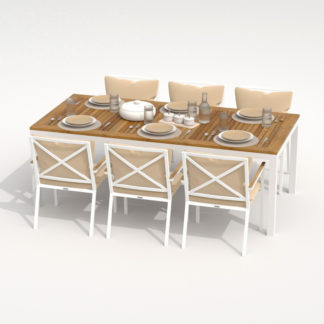 Мебель из алюминия обеденная TELLA FESTA plus white beige стол тик 220
