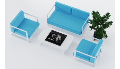 VILLINO белый +синий Алюминиевая мебель фабрика Gardenini