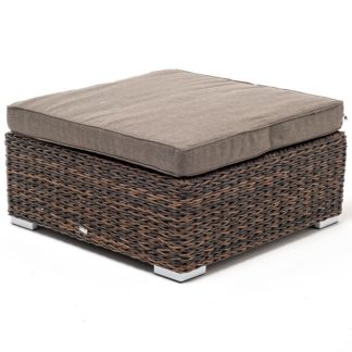4Sis Лунго плетеная оттоманка с подушкой (гиацинт), цвет коричневый