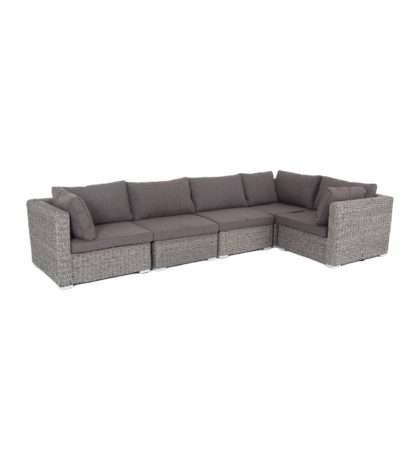 Lungo Угловой диван из искусственного ротанга, цвет серый гиацинт