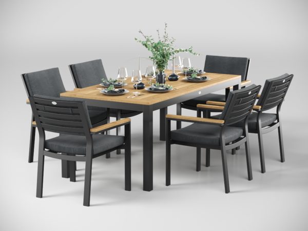 Premium Bella - Стол обеденный 180х90cm темно - серый карбон--