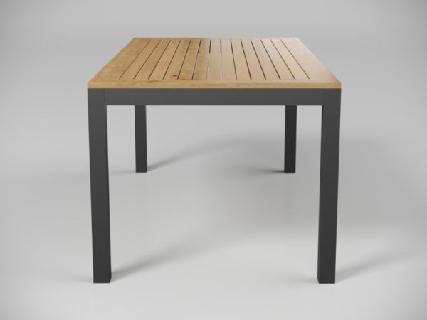 Стол из тика обеденный «Premium Bella» 180х90cm темно-серый карбон